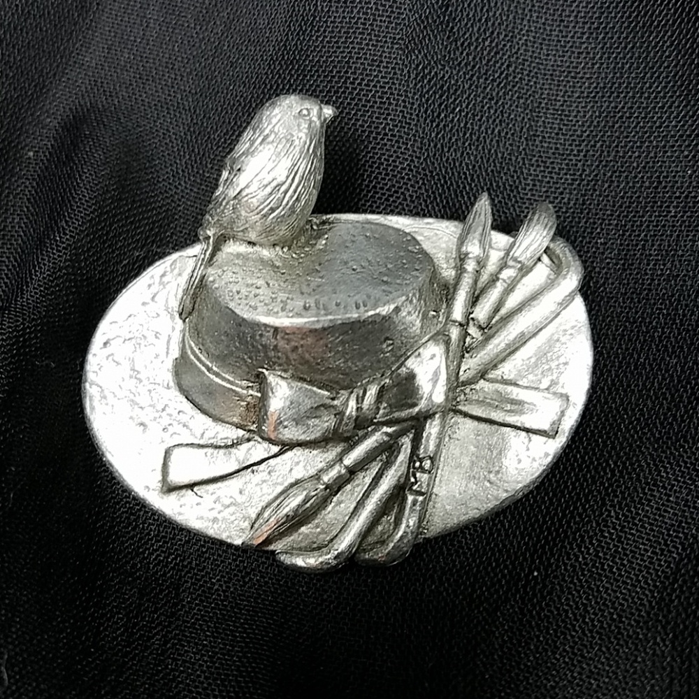 Hat and Bird Pin